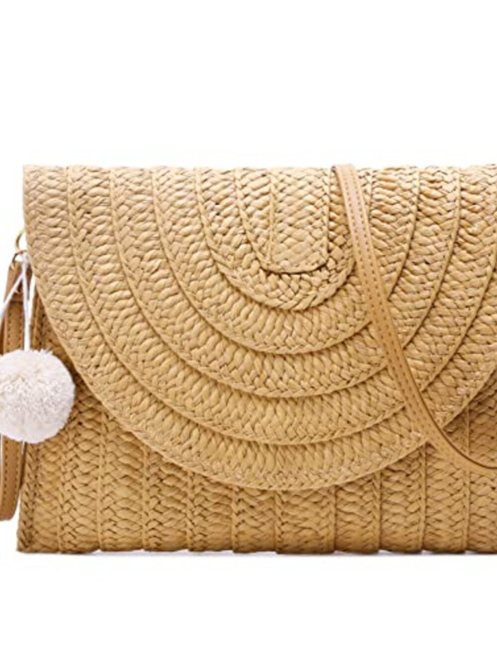 Straw Woven Envelope Clutch Crossbody Bag Summer Beach Purse